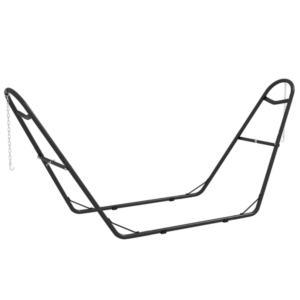 Support de Hamac pour 2 Personnes, Cadre de Hamac en Métal Portable et Réglable, Résistante aux Intempéries, pour Hamacs de 2,75 à 4,3m, Capacité de 250 kg, Noir
