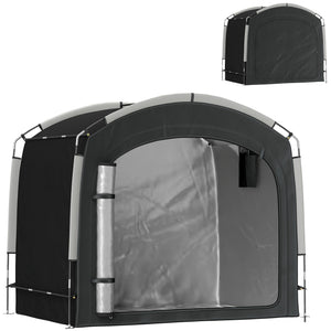 Tente de vélo pour le rangement extérieur, abri de vélo portable pour 3-4 vélos abri de jardin avec 2 poches latérales, 220 x 150 x 195 cm, noir