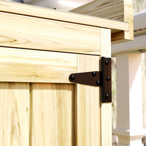 Armoire de Jardin en Bois, Abri de Jardin Résistant aux Intempéries 74x43x88cm, Cabane de Jardin avec Toit Rabattable Etagères, Plan de Travail, Armoire à Outils, Maison de Jardin Établi Rangement Outils de Jardin, Bois Naturel