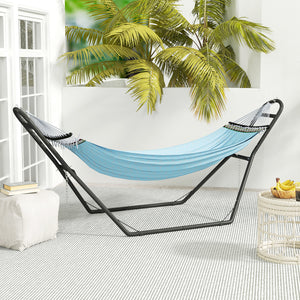 Support de Hamac pour 2-3 Personnes, Cadre de Hamac en acier Portable et Réglable, Résistante aux Intempéries, pour Hamacs de 2,75 à 4 m, Capacité de 150 kg, Noir