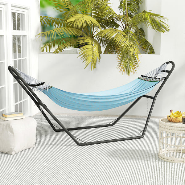Support de Hamac pour 2-3 Personnes, Cadre de Hamac en acier Portable et Réglable, Résistante aux Intempéries, pour Hamacs de 2,75 à 4 m, Capacité de 150 kg, Noir