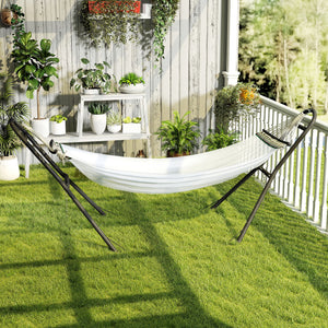 Support de Hamac pour 2-3 Personnes, Cadre de Hamac en acier Portable et Réglable, Résistante aux Intempéries, pour Hamacs de 2,75 à 4 m, Capacité de 150 kg, Noir