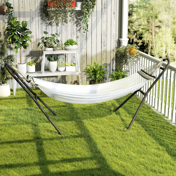 Support de Hamac pour 2-3 Personnes, Cadre de Hamac en acier Portable et Réglable, Résistante aux Intempéries, pour Hamacs de 2,75 à 4 m, Capacité de 150 kg, Noir