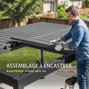 Pergola bioclimatique 4x3m, pergola aluminium, lames orientables, manivelle, système de drainage, tonnelle de jardin abri terrasse, résistante vent, protection soleil, imperméable, gris foncé
