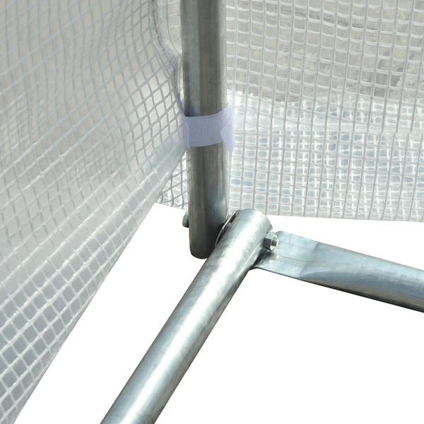 Serre de Jardin Tunnel Surface Sol 18 m² 6L x 3l x 2H m châssis Tubulaire renforcé 24 mm 8 fenêtres Blanc