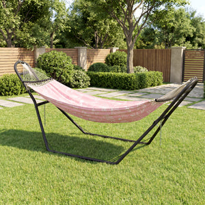 Support de Hamac pour 2-3 Personnes, Cadre de Hamac en acier Portable et Réglable, Résistante aux Intempéries, pour Hamacs de 2,75 à 4 m, Capacité de 150 kg, Noir
