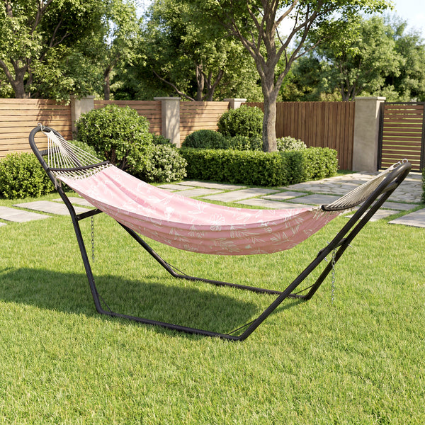 Support de Hamac pour 2-3 Personnes, Cadre de Hamac en acier Portable et Réglable, Résistante aux Intempéries, pour Hamacs de 2,75 à 4 m, Capacité de 150 kg, Noir