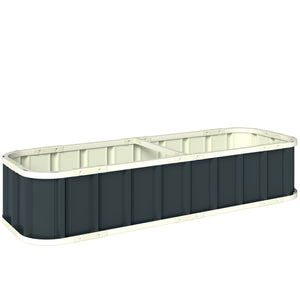 Jardinière surélevée en acier galvanisé, lit de jardin avec gants et bords pliés, carré potager de jardin pour fleurs, herbes, légumes, 165 x 52 x 31 cm, gris foncé