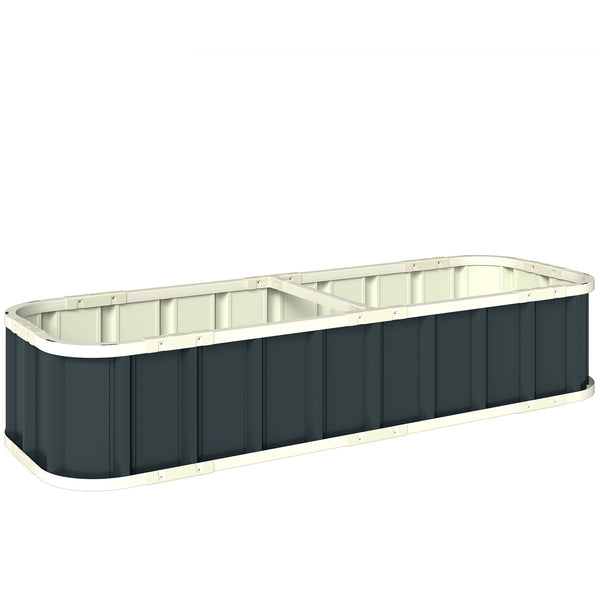 Jardinière surélevée en acier galvanisé, lit de jardin avec gants et bords pliés, carré potager de jardin pour fleurs, herbes, légumes, 165 x 52 x 31 cm, gris foncé