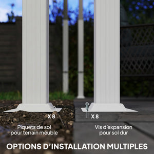 Pergola de Jardin 4 x 3 m avec Toit Rétractable, Gazebo Autoportant avec Trous de Drainage, Protection Solaire UPF30+, Beige