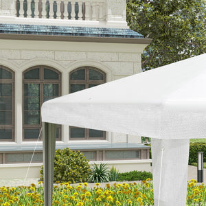 Tonnelle de jardin 3 x 3 m, barnum tente de réception Structure en acier, tissu PE résistant aux UV, pour fêtes et mariages, blanc