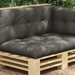 Ensemble de 3 coussins d'extérieur pour banquette canapé 1 coussin d'assise 1 coussins de dossier et 1 coussin latéral gris