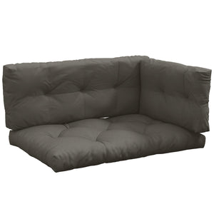 Ensemble de 3 coussins d'extérieur pour banquette canapé 1 coussin d'assise 1 coussins de dossier et 1 coussin latéral gris