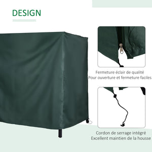 Housse de protection pour balancelle de jardin housse de balancelle de jardin toile Oxford ouverture zippée 177 x 114 x 152 cm vert foncé