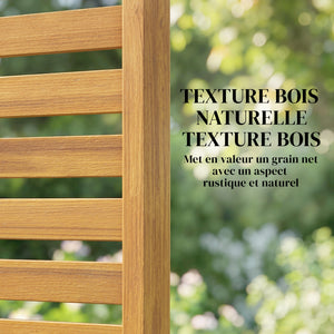 Brise-vue Bois à Lamelles - Claustra Paravent Extérieur Autoportant pour Jardin Terrasse - Panneau Occultant 170cm avec Treillis pour Plante Grimpante, Séparateur d'espace Naturel, Marron