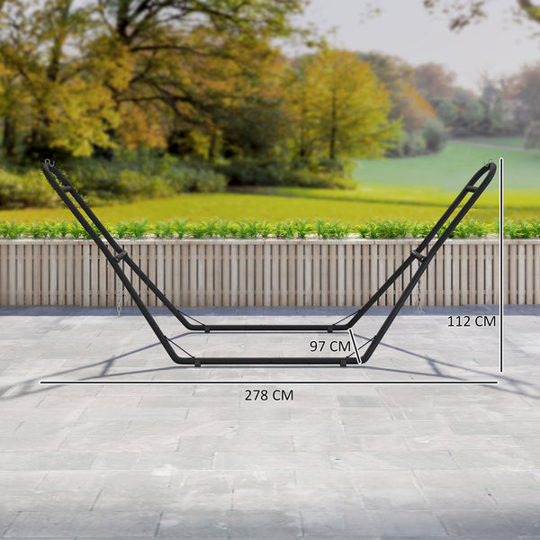 Support de Hamac pour 2-3 Personnes, Cadre de Hamac en acier Portable et Réglable, Résistante aux Intempéries, pour Hamacs de 2,75 à 4 m, Capacité de 150 kg, Noir