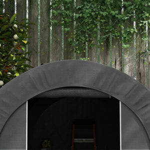Abri de jardin tente de rangement extérieur abri de vélo garage pour vélo bâche en PE cadre en métal galvanisé dim. 2,4 x 1,8 x 1,9 m gris foncé