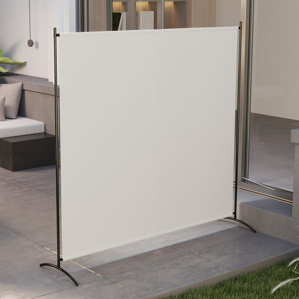 Paravent Extérieur à Panneau Unique, Séparateur de Pièce de 180H cm avec Protection UV30+, Panneau Brise-Vue avec Base Stable pour Intérieur et Extérieur, Beige