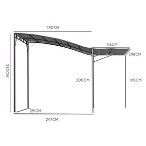 Pergola tonnelle de jardin avec auvent réglable acier polyester haute densité gris foncé