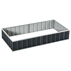 Carré Potager de Jardin 174 x 90 x 30 cm - modulable, Montage sans Outils, Gants fournis - tôle d'acier ondulée Anthracite