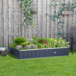Carré Potager de Jardin 174 x 90 x 30 cm - modulable, Montage sans Outils, Gants fournis - tôle d'acier ondulée Anthracite