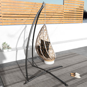 Support pour Fauteuil Suspendu - Pied Fauteuil Suspendu, hauteur 215 cm - Charge Max. recommandée 130 Kg, métal noir