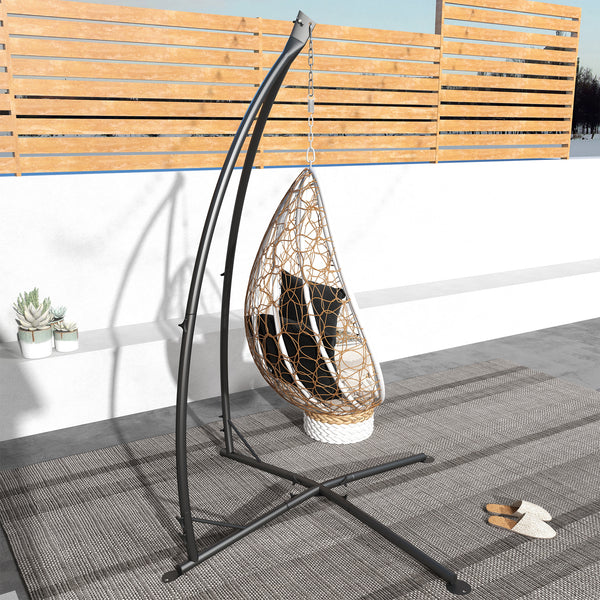 Support pour Fauteuil Suspendu - Pied Fauteuil Suspendu, hauteur 215 cm - Charge Max. recommandée 130 Kg, métal noir