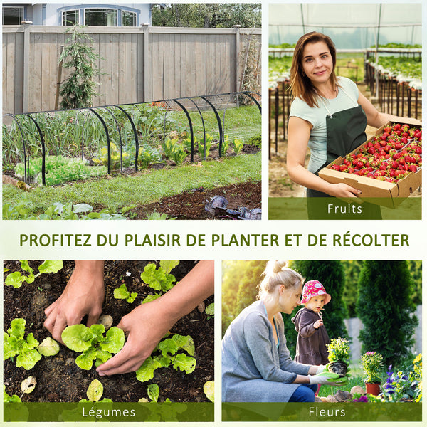 Mini Serre de Jardin, Mini Serre Tunnel, Serre à Tomates 3,5L x 1l x 0,8H m, Acier, PVC Haute Densité Anti-UV, 3 Fenêtres avec Zip Enroulables, Vert et Transparent