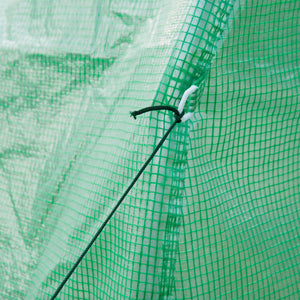 Serre de Jardin Tunnel Surface Sol 6 m² 3L x 2l x 2H m châssis Tubulaire renforcé Porte zippée 6 fenêtres enroulables Vert