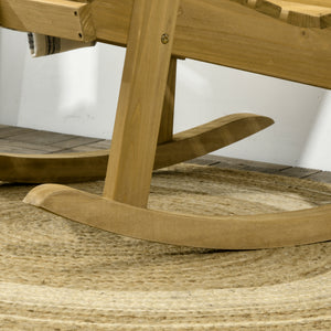 Fauteuil à bascule rocking chair d'extérieur jardin en bois massif - 64 x 86 x 85 cm marron