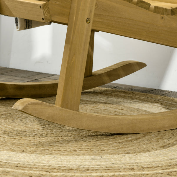 Fauteuil à bascule rocking chair d'extérieur jardin en bois massif - 64 x 86 x 85 cm marron
