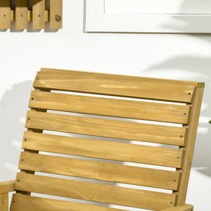 Fauteuil à bascule rocking chair d'extérieur jardin en bois massif - 64 x 86 x 85 cm marron