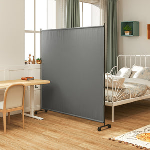Panneau brise-vue paravent extérieur sur roulettes, brise vue jardin, opaque, autoportant, pour le jardin, terrasse, balcon, 183 x 30 x 181 cm, gris