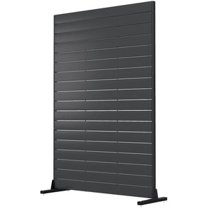 Écran de Confidentialité Extérieur, Panneau Décoratif HDPE avec Support et 6 Panneaux, 120 x 174 cm, Autoportant pour Extérieur, Balcon, Bureau, Noir