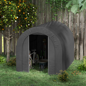 Abri de jardin tente de rangement extérieur abri de vélo garage pour vélo bâche en PE cadre en métal galvanisé dim. 2,4 x 1,8 x 1,9 m gris foncé