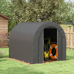 Abri de jardin tente de rangement extérieur abri de vélo garage pour vélo bâche en PE cadre en métal galvanisé dim. 2,4 x 1,8 x 1,9 m gris foncé