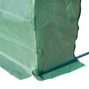 Bâche de Rechange Serre Tunnel 18 m², bâche 6 x 3 x 2 m PE Anti-UV imperméable 12 fenêtres + Porte Enroulable zippée vert