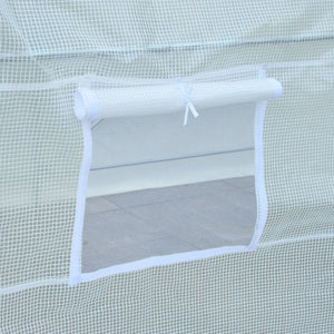 Serre de Jardin Tunnel Surface Sol 5 m² 2,5L x 2l x 2H m châssis Tubulaire renforcé 18 mm 4 fenêtres Blanc