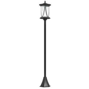 Lampadaire solaire extérieur, lampadaire de jardin, LED, allumage et extinction automatiques, avec interrupteur marche/arrêt, IP44, 127 cm de haut, noir