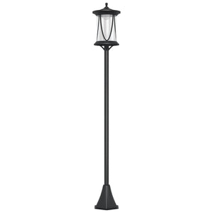 Lampadaire solaire extérieur, lampadaire de jardin, LED, allumage et extinction automatiques, avec interrupteur marche/arrêt, IP44, 127 cm de haut, noir