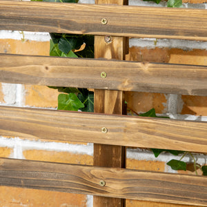 Jardinière avec treillis - bac à fleurs avec tissu non tissé et roulettes - 65 x 31 x 147 cm bois sapin pré-huilé