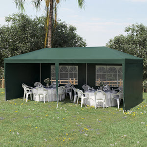 Tonnelle de jardin 6 x 3 m, barnum tente de réception avec Fenêtres et parois latérales amovibles, en acier et PE pour fêtes et mariages, Vert