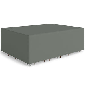 Housse de Meubles de Jardin, Housse Salon de Jardin Imperméable, Coupe-Vent et Anti-UV, Bâche Tissu Oxford 600D Ultra-Résistant, pour Table et Chaises d'Extérieur, Gris