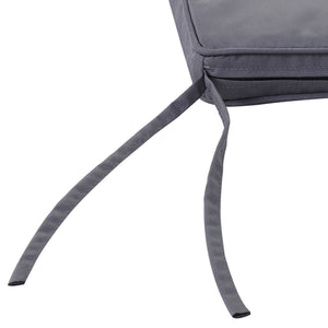 Lot de 2 Coussins de chaise de jardin Coussin chaise extérieur Coussins d'assise déhoussables Rembourrage 5 cm Tissu Polyester dim. 45L x 45l cm Gris foncé