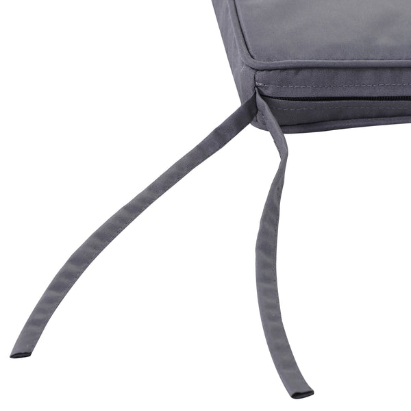 Lot de 2 Coussins de chaise de jardin Coussin chaise extérieur Coussins d'assise déhoussables Rembourrage 5 cm Tissu Polyester dim. 45L x 45l cm Gris foncé