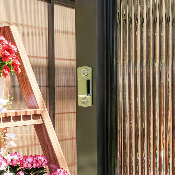 Serre de jardin en aluminium polycarbonate, serre avec fenêtres supérieures réglables, porte battante, abri extérieur résistant aux intempéries pour plante fleur, 303x183x195 cm, transparent