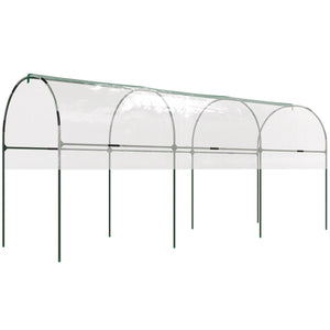 Serre de jardin, serre à tomates, bâche renforcée, châssis en acier, pour légumes plantes fleurs, pour extérieur, 400 x 123 x 171 cm, transparent