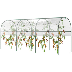 Serre de jardin, serre à tomates, bâche renforcée, châssis en acier, pour légumes plantes fleurs, pour extérieur, 400 x 123 x 171 cm, transparent
