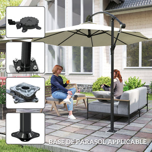 Pied de parasol rectangulaire, support parasol en métal, base de parasol enterré, socle de parasol, pour terrasse, piscine, patio, jardin, 16,5 x 16,5 x 40 cm, gris foncé