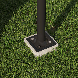 Pied de parasol rectangulaire, support parasol en métal, base de parasol enterré, socle de parasol, pour terrasse, piscine, patio, jardin, 16,5 x 16,5 x 40 cm, gris foncé